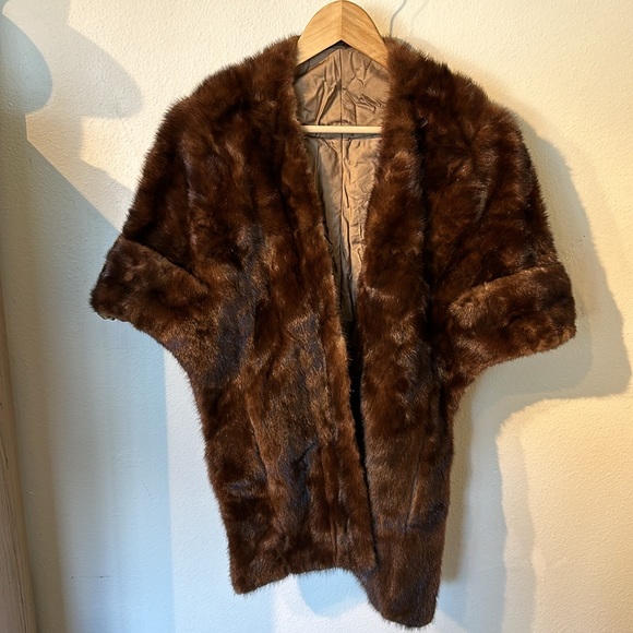 Vintage Accessories - 1950’s VTG real fur shawl